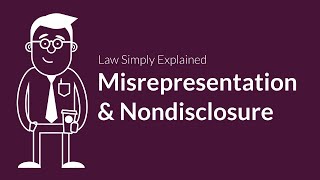 Misrepresentation and Nondisclosure  Contracts  Defenses amp Excuses [upl. by Narut]