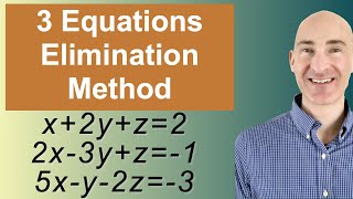 Solving Systems of 3 Equations Elimination [upl. by Boleyn]